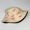 Nuevo Sombrero de Pescador con Estampado de Flamenco para Comercio Exterior Estilo Europeo y Americano Unisex Moda Exterior Calle Protección Solar Sombrero para el Sol Tendencia