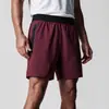 Shorts Casuais Esportivos Americanos de Verão Masculino Camada Única Tecido Secagem Rápida Cor Sólida Corrida Fitness Acima do Joelho