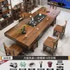 Conjunto de Cadeiras de Madeira Maciça em Laje Grande Nova Mesa de Centro Simples Chinesa Mesa Clássica de Escritório para Preparo de Chá Kung Fu Zen