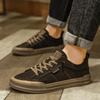 Zapatos de Hombre de Corte Bajo de Cuero Ventilados para Pie Casuales de Tablero Primavera y Otoño Planos Slip-on Lazy Zapatos Blancos Zapatos de Moda