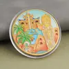 Monedas conmemorativas de ciudades, recuerdos turísticos, monedas coloridas en relieve con paisajes arquitectónicos de Beijing, Shanghái y Nanjing, monedas conmemorativas coleccionables