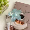 Atmósfera francesa ~ clip de pinza para el pelo de flor transparente de hada para mujer 2024 nuevo clip de tiburón para la parte trasera de la cabeza de alto sentido ins