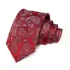 Gravata Masculina Logotipo Personalizado Gravata Paisley Vermelha Casamento Noivo Gravata de Alta Qualidade Amarrada à Mão para Homens