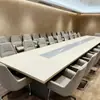 Mesa Larga de Conferencia Personalizada Estilo Chino Nuevo, Escritorio y Silla de Oficina para Negociación de Empleados, Escritorio de Diseño para Mesa de Reunión y Capacitación en Sala de Conferencias
