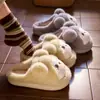 Chinelos de Algodão Femininos Inverno 2026 Novo Casa Interior Fofo Pelúcia Quente Salto Fechado Par Sapatos de Algodão Masculinos Inverno