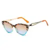 Gafas de Sol Cat-Eye con Montura Grande y Patillas Caladas, Estilo Europeo y Americano, Colorido Bloqueo de Color Moda Street Style, Gafas de Sol de Moda para Hombres y Mujeres