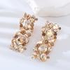 Aretes de temperamento de moda de personalidad europea y americana, aretes cuadrados de diamantes completos, aretes de aleación para mujer, joyería exagerada para la oreja, venta al por mayor transfronteriza