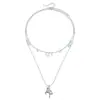 Joyería Transfronteriza Europea y Americana Colgante de Unicornio con Borla de Perlas Collar en Forma de U Diseño de Nicho de Ins Collar con Cadena de Cuentas Finas