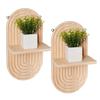 Rack de Armazenamento Oval de Camada Única Estilo Boêmio Transfronteiriço Madeira de Pinus Rack de Parede para Casa Pendurado Rack de Madeira Pendurado Boho
