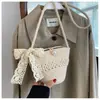 Bolso de mano tejido versátil para mujer 2026, bandolera, bolso de hombro, bolso tipo cubo, bolso de playa, bolso para teléfono con forma de nube, bolso de verano