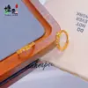 Estilo Little Red Book Anillo Cuadrado de Zircón Amarillo Zircón Pequeño Pulsera Versátil Ajustable de Diamante Amarillo de Gama Alta para Mujer