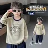 Camiseta de Manga Longa 100% Algodão para Meninos Primavera e Outono Camada Base Fina 2026 Nova Infantil Animais de Desenho Animado Top Estiloso T