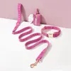 Set de Cuatro Piezas Personalizado de Terciopelo para Gato y Perro, con Correa, Corbata de Moño y Bolsas para Excrementos, Superventas Transfronterizo