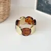 Pulsera elástica con cuentas espaciadoras de resina texturizada redondas de colorblock nuevo, pulsera de diseño europeo y americano para mujer, accesorios de joyería