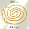 Collar de Oro Arena Vietnamita para Mujer Verano Colgante Duradero Cadena Clavícula Latón de Alta Gama Joyería Artificial Genuino