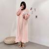[Liquidação] Pijama Ins Coreano de Algodão Puro com Gaze de Camada Dupla e Design de Babados, Pijama Longo Confortável
