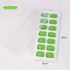 Forma de Gelo de Silicone com 14 Cavidades e Tampa Liberação Fácil Empilhável para Freezer Bebidas Gelo de Frutas