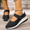 Zapatos perforados de talla grande de comercio exterior, nuevo modelo de verano 2026, ligeros, huecos, deportivos, transpirables, con velcro, zapatos de cuña