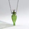 Collar con Colgante de Botella de Aceite Esencial de Vidrio Transparente en Forma de Corazón, Colgante de Botella de Fragancia, Collar Sencillo de Acero de Titanio, Regalo para Amigos y Parejas