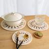 Tapete Isolante Tecido de Algodão e Linho Estilo Escandinavo, Tapete de Mesa para Jantar, Tapete para Prato e Tigela, Tapete para Caçarola, Porta-Copo de Chá, Tapete para Panela, Tapete de Mesa Anti-Queimaduras