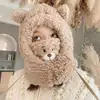 Bufanda y Gorro Integrados Gorro de Felpa para Mujer en Otoño e Invierno Engrosado a Prueba de Viento Protección para las Orejas Dibujo Animado Lindo Cálido Gorro tipo Pullover para Ciclismo