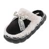 Pantuflas de Algodón con Lazo para Uso en Exteriores, Pantuflas Cálidas y Cómodas de Invierno para Mujer, Par, Ligeras y Antideslizantes para Uso en Casa