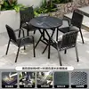 Mesa plegable, mesa y sillas de exterior, uso en patio y hogar, mesa cuadrada pequeña simple para poner puestos, mesa redonda portátil, mesa y sillas de comedor, juego de ocio