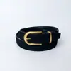 Cinturón Casual para Mujer de Gamuza Esmerilada Cuero Genuino Hebilla de Pin Decorativa para Pantalones Casuales Jeans Falda Cinturón para Mujer