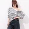 Ropa de Protección Solar Infantil Naranja Rayada Color-Blocking Estilo Perezoso para Mujer, Nuevo Verano Corte Holgado, Adelgazante, Top Casual Versátil.