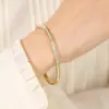 Pulsera de Acero de Titanio para Mujer Sentido de Alta Gama Nicho Estrellas que No Caen Pulsera de Diamante Exquisito Reposapiés de Diamante Joyería de Diamante de Moda