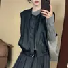Chaleco de Cuero con Cremallera Estilo Motociclista Forrado para Mujer 2026 Primavera Otoño Nueva Llegada sin Mangas Versátil Ropa de Abrigo Chaleco