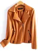 Chaqueta Corta 2026 Nueva Primavera y Otoño Estilo Coreano Corte Delgado Moda Callejera Chaqueta de Cuero para Motocicleta Abrigo de Cuero para Mujer