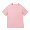 Camiseta de Verão Unissex 100% Algodão Manga Curta 220g Gola Redonda Algodão Penteado Casual Solta Versátil Cor Sólida Roupa