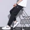 Fabricante Original Calça de Seda Gelo Fina de Verão para Homens, Estilo Jogger, Secagem Rápida, Caimento Solto, Punho, Roupa de Trabalho, Comprimento Cropped, Tendência para Homens