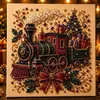 Kit de Pintura de Perlas Navideña Transfronteriza 5D DIY Corona de Cascanueces Navideño Pintura de Diamantes Completa