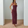 Xy25422 Vestido Jacquard Especial de Otoño con Cuello Halter, Completamente Gestionado, Superventas, Nuevo Vestido Largo Ajustado con Cuello Halter