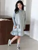 Nueva colección de otoño e invierno para niñas: un conjunto de dos piezas que incluye un vestido tipo chaleco con lentejuelas y una camiseta de punto, perfecto para fiestas temáticas de princesas, y viene con un colgante