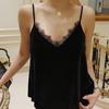 Camisola sexy de primavera negra holgada con escote en V y base de pestañas, de terciopelo dorado que combina con todo para mujer