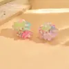 Pendientes de Flor 3D Coloridos de Verano Dopamina, Tachuelas Hechas a Mano con Cuentas Estilo Ins Personalizadas Estilo Festivo