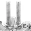 Tornillos Combinados M3-M8, Tornillos Combinados de Cabeza de Pan Cruzada Estándar Nacional, Tornillos Combinados de Tres Piezas de Cabeza Redonda de Acero Inoxidable 304