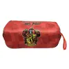 Estuche para lápices con doble cremallera para estudiantes, hombres y mujeres, bolsa para caja de papelería, película periférica