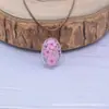 Suministro del Fabricante de Collares de Flores Secas de Gipsofila y Narciso, Colgantes de Vidrio con Piedras de Tiempo Estilo Pastoral, Estilo Dulce para Mujeres