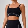 Sutiã Esportivo Respirável Transfronteiriço para Uso ao Ar Livre para Mulheres, à Prova de Choque, para Alta Intensidade, com Alças Finas, Lindo Top Colete para Yoga nas Costas, Tecido Lycra
