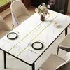 Jogo americano com padrão de mármore, toque de luxo leve e de alta qualidade, à prova d'água, à prova de óleo, lavável, resistente ao calor, jogo americano para mesa de centro, protetor de mesa