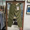 Calça de Trabalho Casual Americana com Fivela Japonesa Sarja de Algodão Outono Solta Reta Ami Cáqui Calça Casual para Homens
