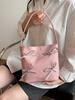 Bolsa Balde com Laço Feminina 2025 Nova Moda Versátil Bolsa de Ombro Transversal de Nicho de Alto Nível