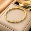 Pulsera Transfronteriza de Acero de Titanio para Mujer con Diamantes Que No Se Desvanece, Zirconia Chapada en Oro Real, de Alta Gama, Simple y Versátil Pulsera de Acero Inoxidable