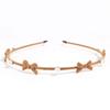 Diadema con lazo dulce y linda de estilo coreano, diadema fina con flores de perlas flocadas, accesorios para el cabello para presionar el cabello