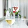 Decoración de etiqueta para copa de vino de fiesta navideña transfronteriza TX, decoración acrílica de Papá Noel y ciervo, suministros al por mayor