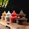 Quemador de incienso creativo Templo del Cielo de Cerámica Quemador de incienso antiguo para el hogar interior de sándalo Adornos de incienso para ceremonia de té Zen